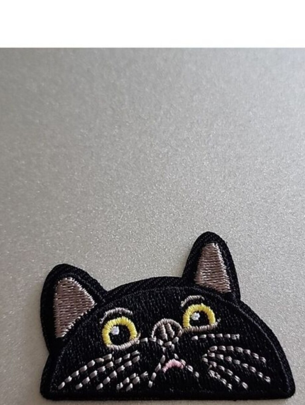 Peekaboo Black Cat  Iron on Patch